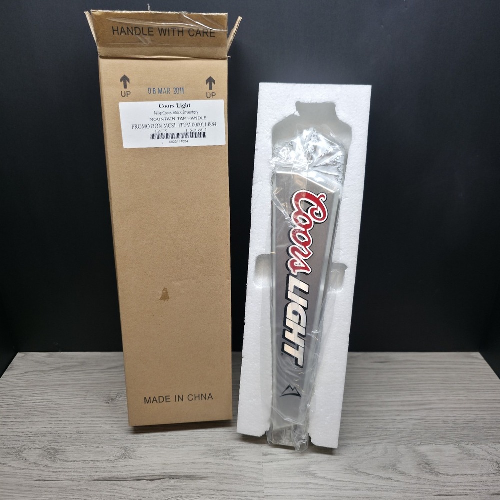 Vintage COORS LIGHT SILVER MOUNTAIN TOP ACRYLIC BEER TAP HANDLE (12 1/2") - New